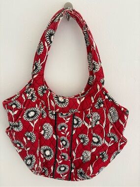 Vera Bradley Red Quilted Floral Shoulder Bag